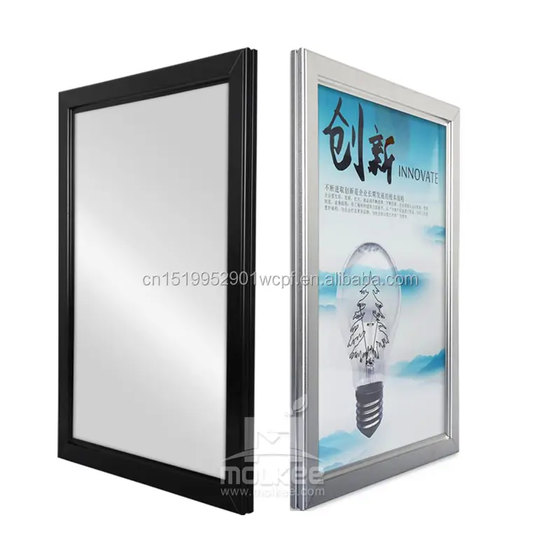 Marco de aluminio con broche LED, caja de luz de broche de aluminio delgado de 4cm para publicidad, panel LED con marco de aluminio abierto