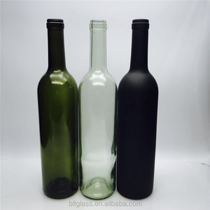 Lege Matzwarte Logo Gedrukt Donker Matte Glazen Rode Wijnfles Met Kurk 750Ml - Product Image 2