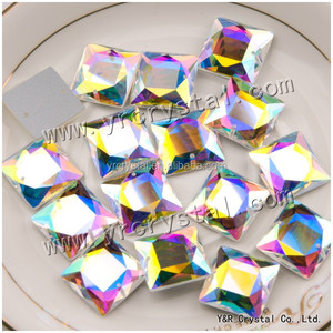 Pietre di vetro piatte quadrate da 20mm con fori oppure no - Product Image 2