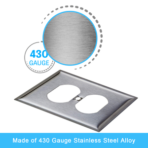 Shanghai Linsky 1-Gang Duplex Receptacle Stainless Steel <strong>Wall</strong> <strong>Plate</strong> for Indoor Use Single Pole US (7721) - Product Image 3