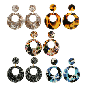 Multi color hueco pendientes de acrílico redondo hueco geométrica acrílico resina dangle declaración pendientes - Product Image 5