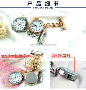 새로운 미소 휴대용 간호사 시계 안전 브로치 핀 매달려 포켓 간호사 Fob 시계 Relog 빛나는 손 글로우 어두운 - Product Image 4