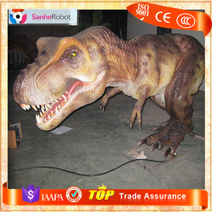 T-rex dinosaurio paseo luz LED recursos dentro fibra Rock base niños jugar juegos mecánicos para la venta utilizado - Product Image 1