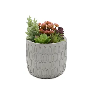 Goedkope decoratieve kunstmatige succulent bonsai indoor kunstplanten groothandel kunstmatige potplanten in cement pot