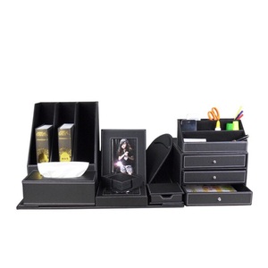 Chất Lượng Cao PU Da Văn Phòng Máy Tính Để Bàn Phụ Kiện Bàn Văn Phòng Phẩm Organizer <span class=keywords><strong>Set</strong></span> - Product Image 4