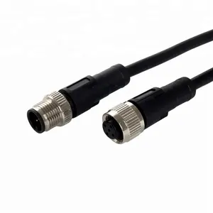 M12 conector de Sensor macho y hembra A B D X de soldadura de Cable Asamblea tipo 3 4 5 8 12 Pin conector impermeable