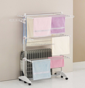 3 Tier Foldable Laundry Drying <strong>Rack</strong>,Indoor Outdoor Clothes Dryer, Airer for Clothes with <strong>Shoes</strong> <strong>Rack</strong> <strong>White</strong> - Product Image 2
