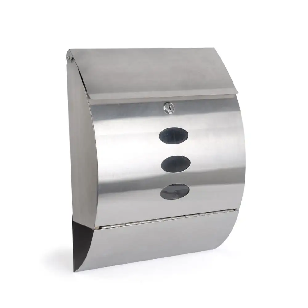 Popular stainless steel outdoor house round mail box with windows