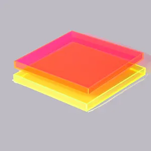 Neon màu vuông <span class=keywords><strong>Acrylic</strong></span> thực phẩm Bộ đồ ăn phục vụ Khay Bàn cà phê hiển thị khay cho dĩa - Product Image 1
