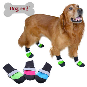 Doglemi थोक नरम 4 pcs/set आउटडोर अच्छा निविड़ अंधकार विरोधी स्लिप स्किड कुत्ता जूते कुत्ता जूते पालतू जूते - Product Image 1