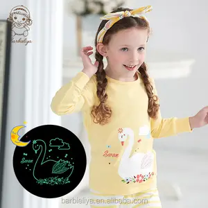 B0919 prezzo All'ingrosso Taiwan design a manica lunga delle ragazze dei pigiami animale a due pezzi pigiami per bambini