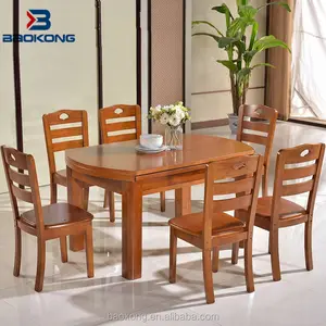 菲律宾餐桌集实木折叠桌面