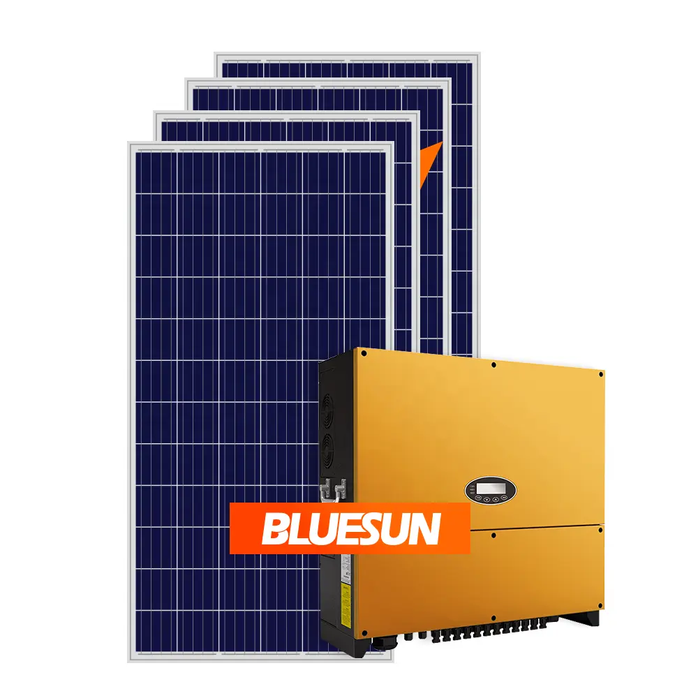 BLUESUN GRID Tie sistema di energia solare 5KW pannelli solari produttore 5000w impianto di energia solare per la rete di energia solare made in cina