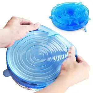 Itens de cozinha acessórios para casa e acessórios domésticos tampa de silicone universal reciclável personalizada, conjunto de tampas flexíveis de silicone