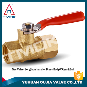 Bola de latón gas vavle <span class=keywords><strong>todo</strong></span> pulgadas de largo mango de hierro rojo Paso total de petróleo y gas rosca hembra hecho en Zhejiang - Product Image 4