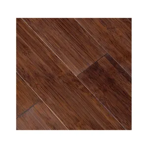 Système de clic de rainure de langue Plancher en bambou tissé à brins solides Plancher en bois de bambou naturel massif noyer 100%