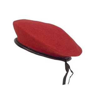 Boina De Lã De Cor Vermelha, Combate Tático Lã Boina Em Vermelho, Nice Quality Wool Beret