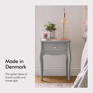 Retro Style Wood Gray Drawer <strong>Bedside</strong> <strong>Table</strong> Rose <strong>Gold</strong> Handle Drawer Bed Wood Cabinet Night Stand Beside <strong>Table</strong> <strong>Bedside</strong> - Product Image 4