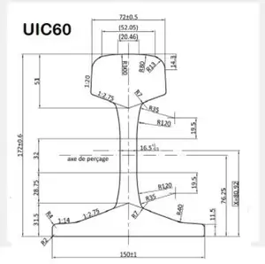 Стальной рельс Uic60, тяжелый рельс для продажи