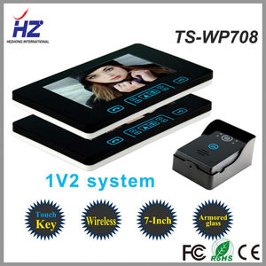 táctil tecla de 7 '' intercomunicador video acumulador recargable de la batería timbre de portero automático intercom - Product Image 1