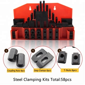 Kit de Sujeción de Acero M8 de 52 Piezas, Kit de Sujeción de 58 Piezas con Tuercas en T, Juego de M10 M12 M14 M16 M18 M20 <span class=keywords><strong>M22</strong></span> M24 <span class=keywords><strong>CK10</strong></span> CK12 CK14 CK16 CK18 CK20 - Product Image 4
