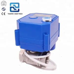 2 Way 3 Way Brass or Stainless Steel Electric Motor Mini Ball Valve with manual override