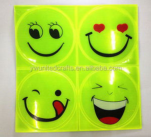 Promotion écologique Sourire Visage Réfléchissant PVC Autocollants - Product Image 1