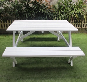Maglione produttore di mobili urbani <span class=keywords><strong>tavolo</strong></span> <span class=keywords><strong>da</strong></span> picnic in <span class=keywords><strong>legno</strong></span> <span class=keywords><strong>bianco</strong></span> lucido <span class=keywords><strong>tavolo</strong></span> <span class=keywords><strong>da</strong></span> <span class=keywords><strong>giardino</strong></span> in <span class=keywords><strong>legno</strong></span> massello all'aperto - Product Image 3