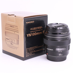 Yongnuo 100mm F2 medium telephoto prime lens AF MF for canon EOS DSLR camera