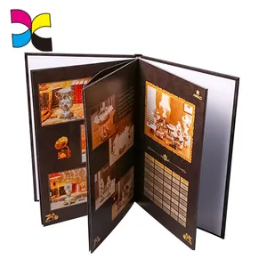 High Quality Book Printing High Quality Golden Hot Stamping Restaurant Menu Sample Luxury Hardcover Book Printing