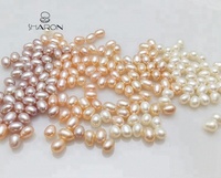 Perles de culture d'eau douce naturelles en forme de riz, de qualité AAA, de 6 à 7 mm, avec un trou, en vrac, vente en gros