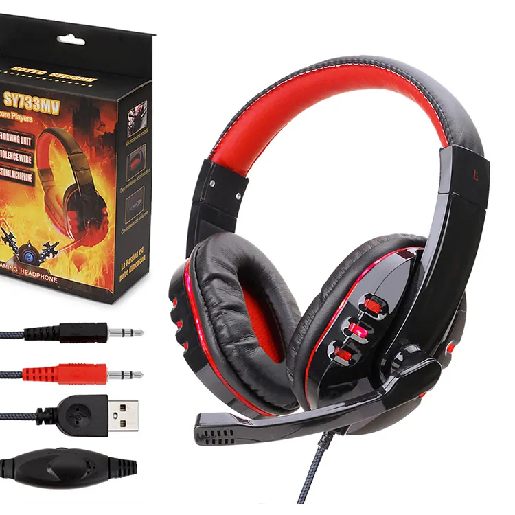 Chất Lượng Tốt Thời Trang Phong Cách LED Phát Sáng Chơi Game Tai Nghe Điện Tử Thể Thao Headband Headphone PC Máy Tính Tai Nghe