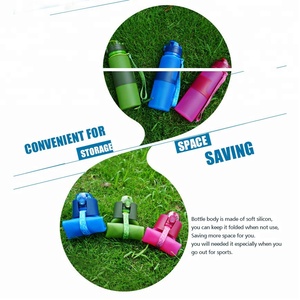 Mejor <span class=keywords><strong>500</strong></span> ml taza plegable silicona viajes deportes al aire libre Camping botella de agua plegable - Product Image 3