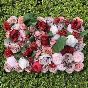 F-1401 OEM Künstliche Seiden-Hochzeitsblumenwand 40*60CM Rose Austin Pfingstrose Blumenwand Hintergrund Dekoration Bühnenpaneele - Product Image 2
