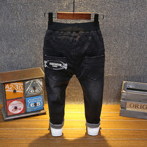 Jeans Primaverili alla Moda per Bambini, Pantaloni Casual con Patchwork e Stampa di Lettere, Lavati, per Ragazzi dai 3 ai 14 Anni - Product Image 2