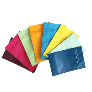 Different Colors 3 Side Seal Daily Use Mylar Aluminum Foil Ziplock Packing Sachet Bag For Name Card Jewelry Pack