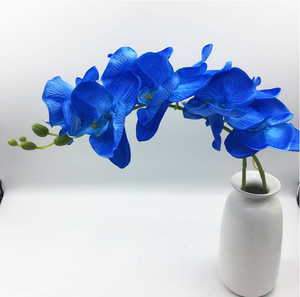 ดอกไม้ยางเทียมสีส้มเดี่ยวกล้วยไม้สิงคโปร์ทำ - Product Image 2