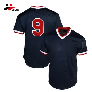 Benutzer definierte Männer Pullover Baseball Trikot Rundhals ausschnitt schnell trocknen Baseball Trikot Sublimation druck atmungsaktives Baseball T-Shirt