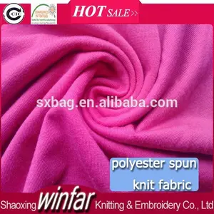 winfar textil ebene gefärbt stricken jersey 30er ringgesponnene polyester solide stoff mit elasthan