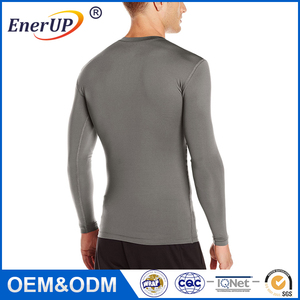 À manches longues <span class=keywords><strong>col</strong></span> montant De Compression De Cuivre Usure De Compression hommes Chemise - Product Image 2
