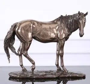 Statue de <span class=keywords><strong>cheval</strong></span> en bronze sculptée sur mesure en résine, décoration de maison et de bureau, figurine - Product Image 1
