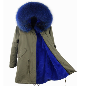 Casual Cotton Fashion Lady Parka <strong>Jacket</strong> Raccoon Collar Hooded With Real <strong>Fur</strong> Good Quality Faux <strong>Fur</strong> <strong>Lined</strong> - Product Image 3