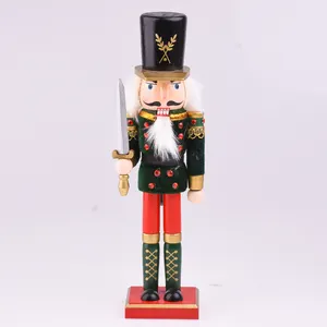 Nostálgico estilo adornos de navidad 30CM soldado de madera cascanueces