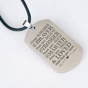 Winnie the Pooh Quote - Always Remember you are Braver than you Believe Stronger ,Stainless Steel Necklace