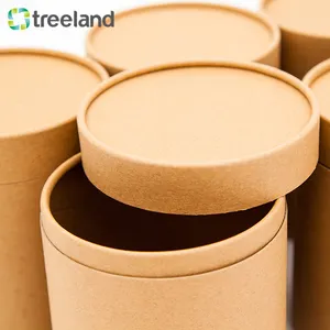 Kemasan Kotak Kertas Kraft Bentuk Bulat Kaleng Kardus Silinder