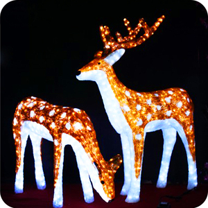 18ปีประสบการณ์โรงงานกลางแจ้ง3D ไฟ LED ตกแต่งคริสต์มาสตุ๊กตาสัตว์กวางเรนเดียร์ Motif Light - Product Image 2
