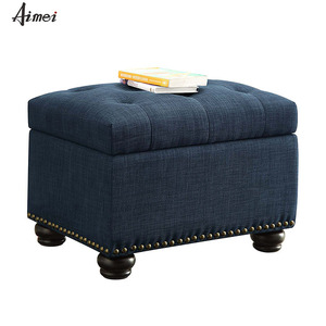 Haute Qualité À Faible Prix De Mode Chic Moderne Tissu Pied Reste Pouf De Rangement - Product Image 3