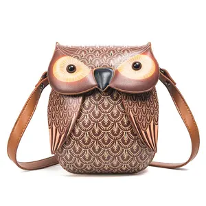 New Arrival Fashion 3D frauen PU leder Cartoon Owl Bag