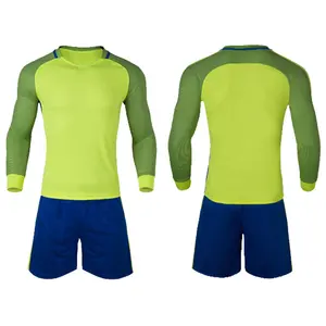 Polyester ucuz düz futbol forması uzun kollu üniforma