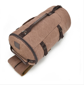 Công Suất Lớn Chất Lượng Cao Cổ Điển Retro Xi Lanh Du Lịch Ngoài Trời Vai Túi Đeo Chéo Rucksack Đàn Ông Vải Xô Ba Lô - Product Image 4